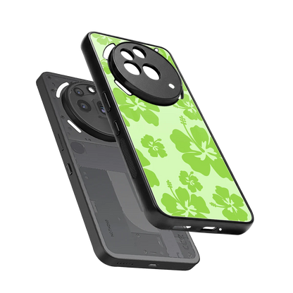 Wildflower Green sleek nothing phone 3a pro cover with tempered glass back and TPU edges