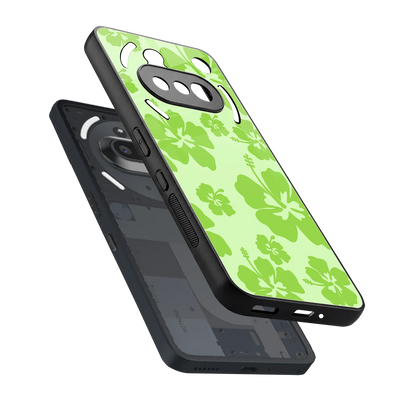 Wildflower Green sleek nothing phone 3a cover with tempered glass back and TPU edges