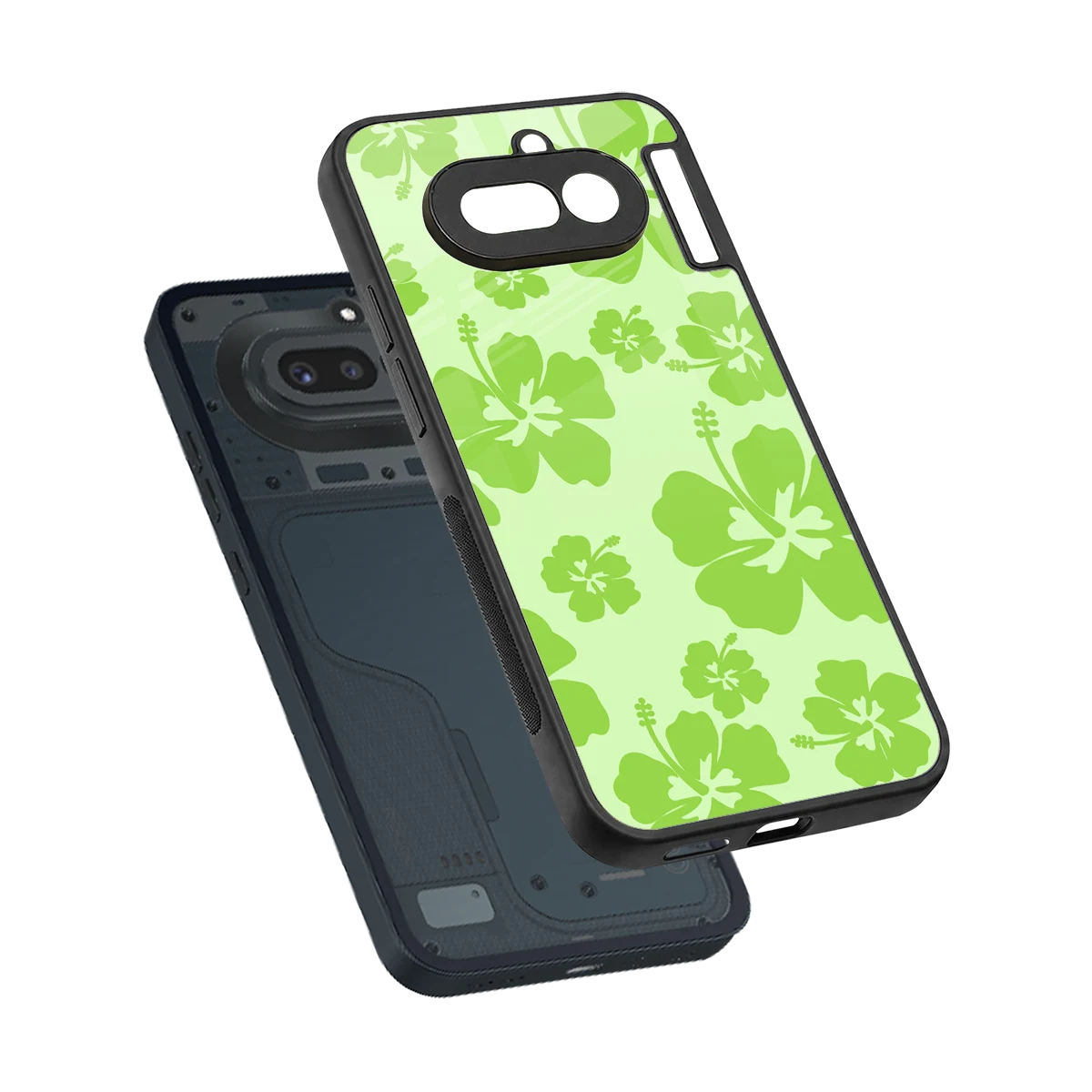 Wildflower Green sleek nothing phone 4a cover with tempered glass back and TPU edges
