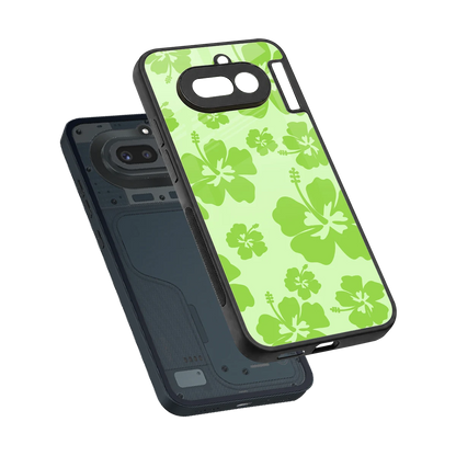 Wildflower Green sleek nothing phone 4a cover with tempered glass back and TPU edges