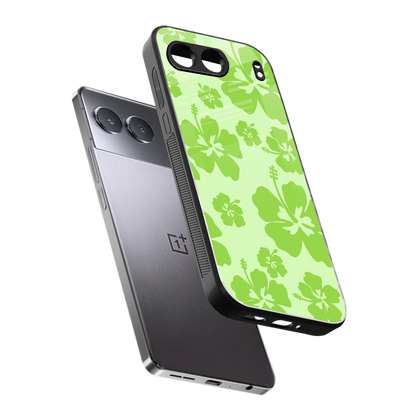 Wildflower Green sleek oneplus nord 4 cover with tempered glass back and TPU edges