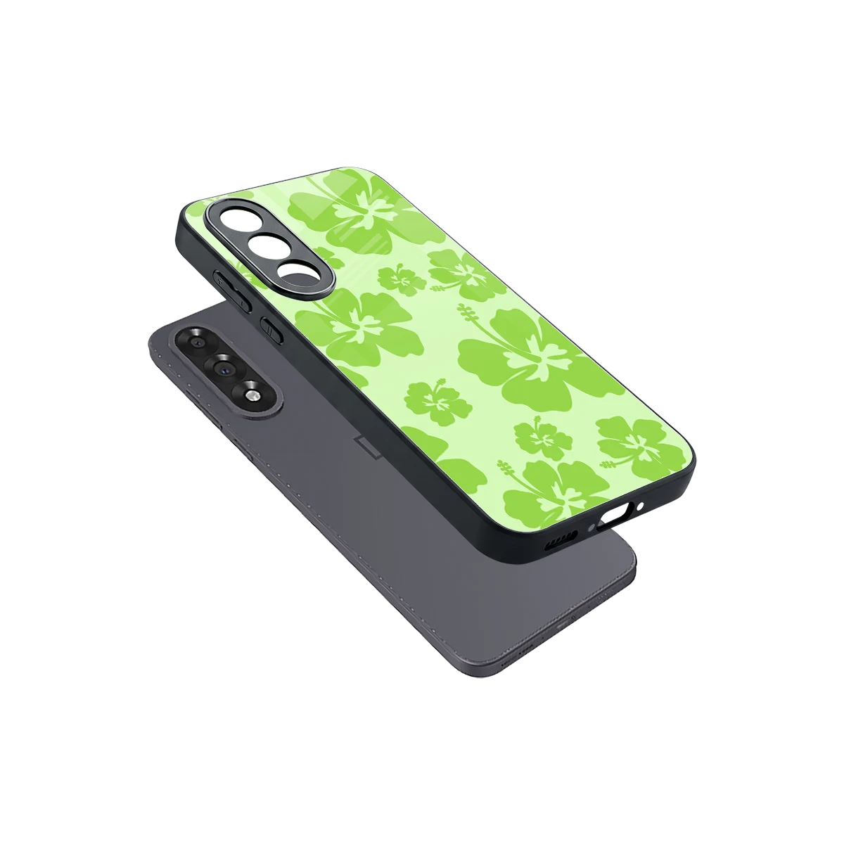 Wildflower Green sleek oneplus nord 5 cover with tempered glass back and TPU edges