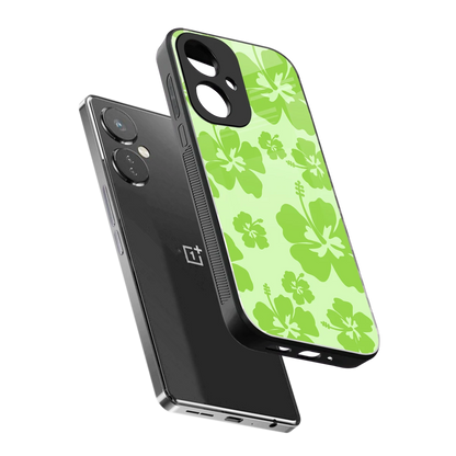 Wildflower Green sleek oneplus nord ce 3 cover with tempered glass back and TPU edges