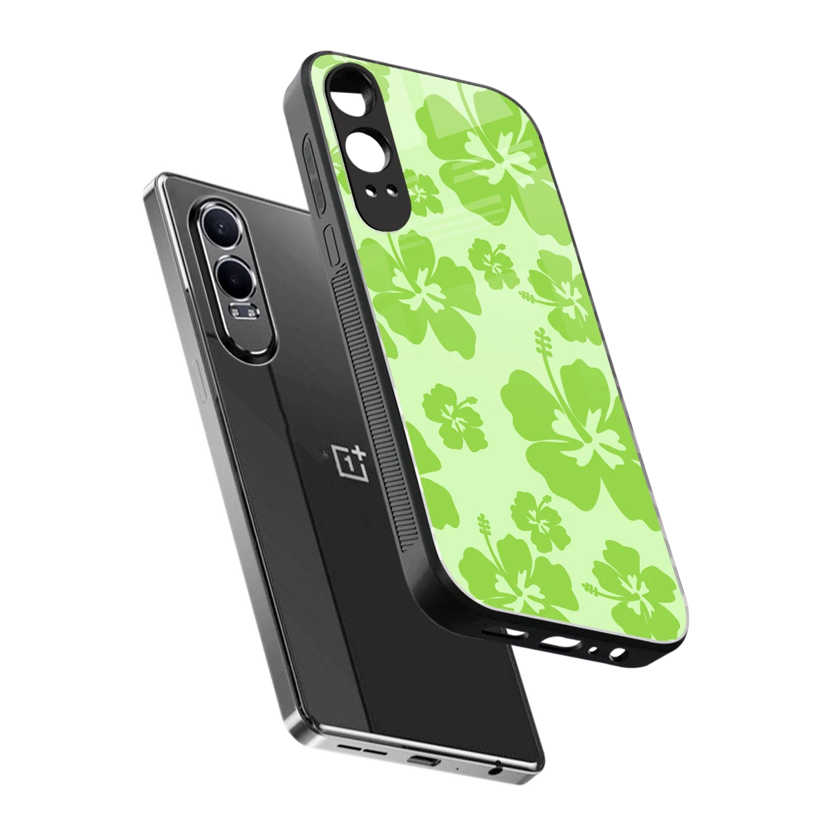 Wildflower Green sleek oneplus nord ce 4 lite cover with tempered glass back and TPU edges