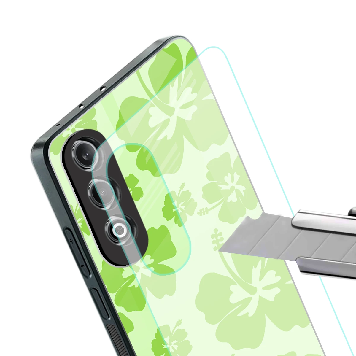 Wildflower Green stylish phone case for oneplus nord ce 4 | glossy glass and slim fit