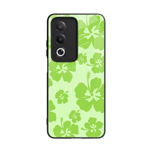 Wildflower Green back phone cover | glass case for oppo a3 pro