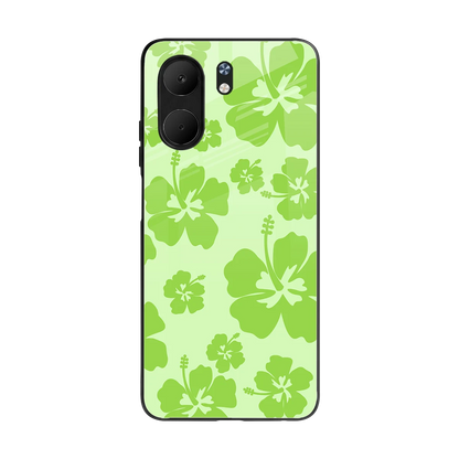 Wildflower Green back phone cover | glass case for oppo a5x 5g