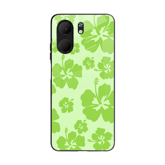 Wildflower Green back phone cover | glass case for oppo a5x 5g