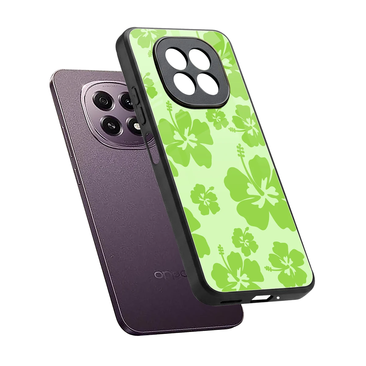 Wildflower Green sleek oppo f29 5g cover with tempered glass back and TPU edges