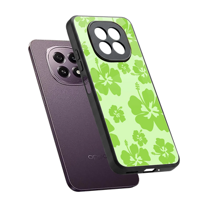 Wildflower Green sleek oppo f29 5g cover with tempered glass back and TPU edges