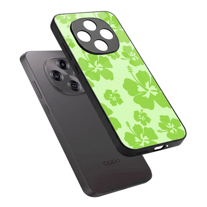 Wildflower Green sleek oppo f31 pro 5g cover with tempered glass back and TPU edges