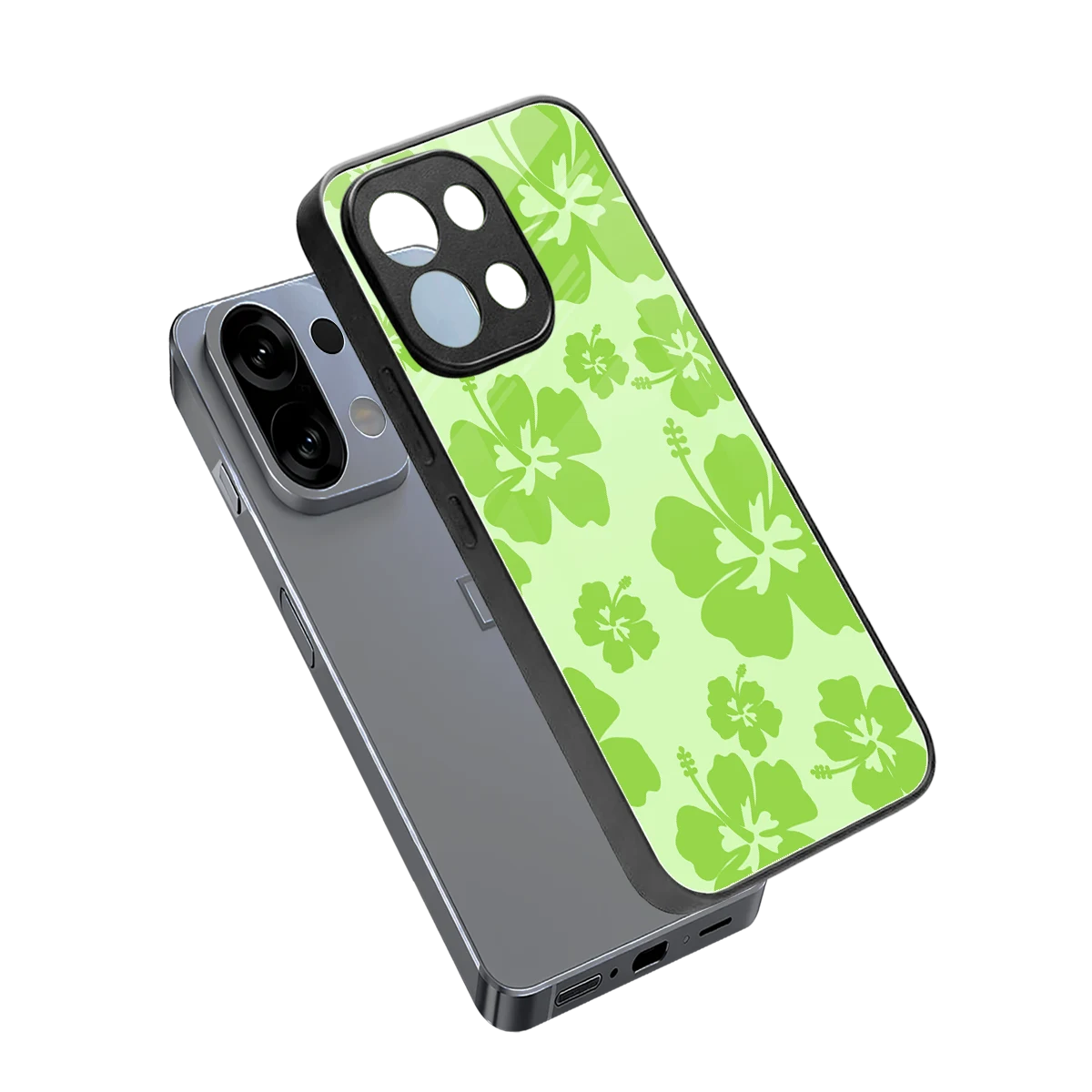 Wildflower Green sleek oppo k13 5g cover with tempered glass back and TPU edges