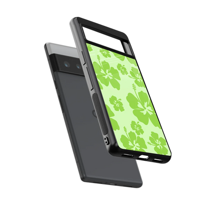 Wildflower Green sleek google pixel 6 pro cover with tempered glass back and TPU edges