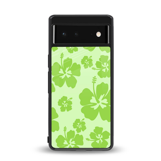 Wildflower Green back phone cover | glass case for google pixel 6a