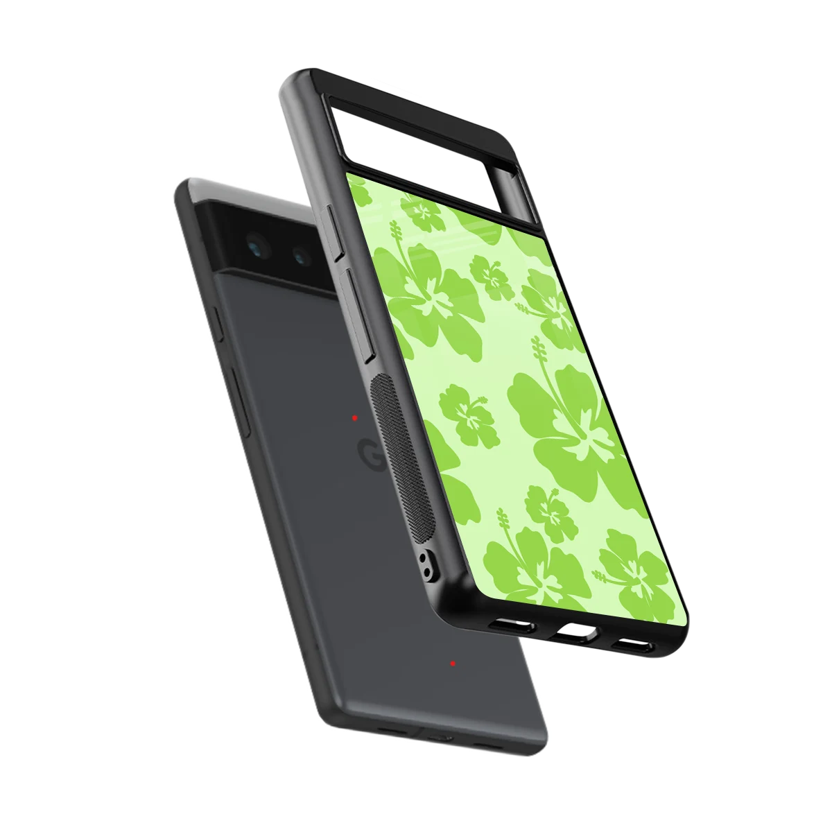Wildflower Green sleek google pixel 6 cover with tempered glass back and TPU edges