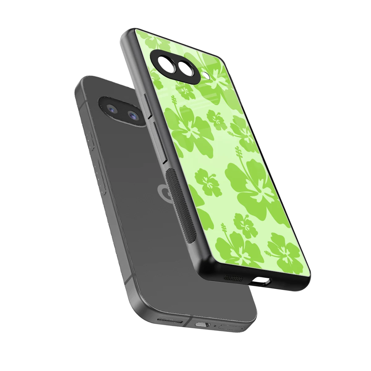 Wildflower Green sleek google pixel 10a cover with tempered glass back and TPU edges
