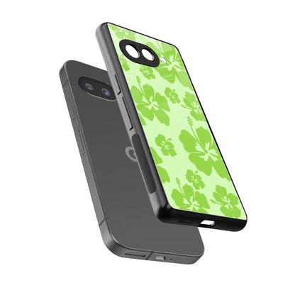 Wildflower Green sleek google pixel 10a cover with tempered glass back and TPU edges