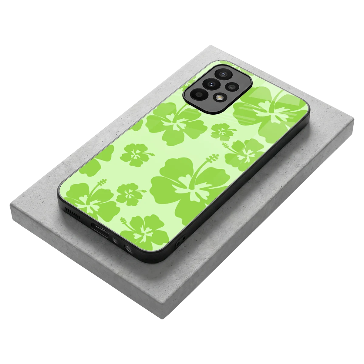 Wildflower Green stylish phone case for samsung galaxy a23 | glossy glass and slim fit