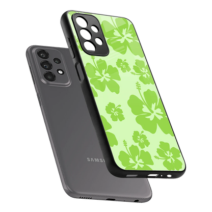 Wildflower Green sleek samsung galaxy a23 cover with tempered glass back and TPU edges