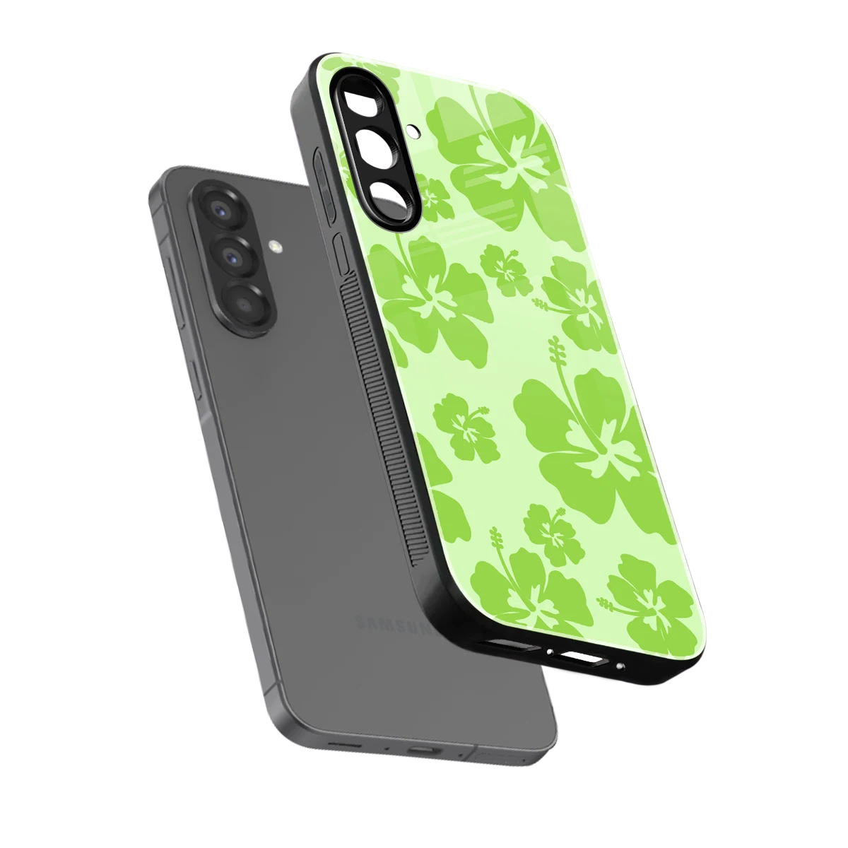 Wildflower Green sleek samsung galaxy a36 5g cover with tempered glass back and TPU edges