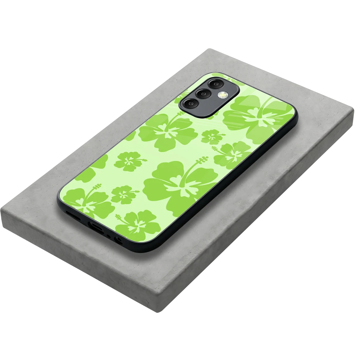 Wildflower Green stylish phone case for samsung galaxy m14 5g | glossy glass and slim fit
