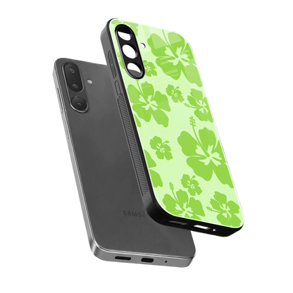 Wildflower Green sleek samsung galaxy m56 5g cover with tempered glass back and TPU edges