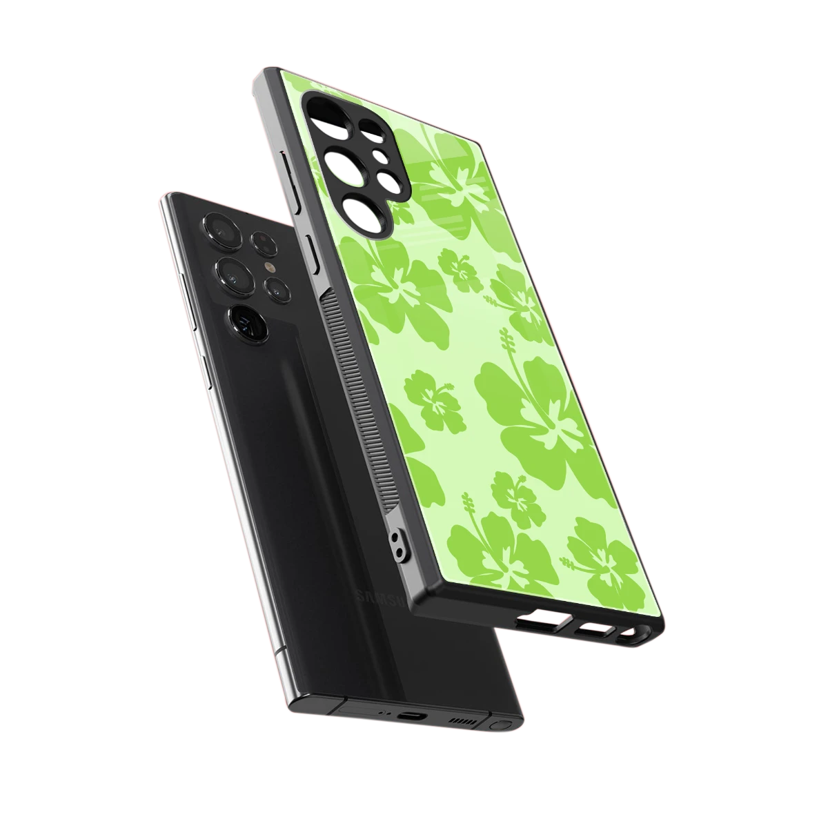 Wildflower Green sleek samsung galaxy s24 ultra cover with tempered glass back and TPU edges