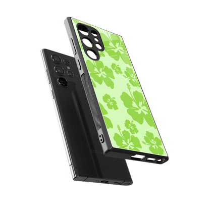 Wildflower Green sleek samsung galaxy s24 ultra cover with tempered glass back and TPU edges