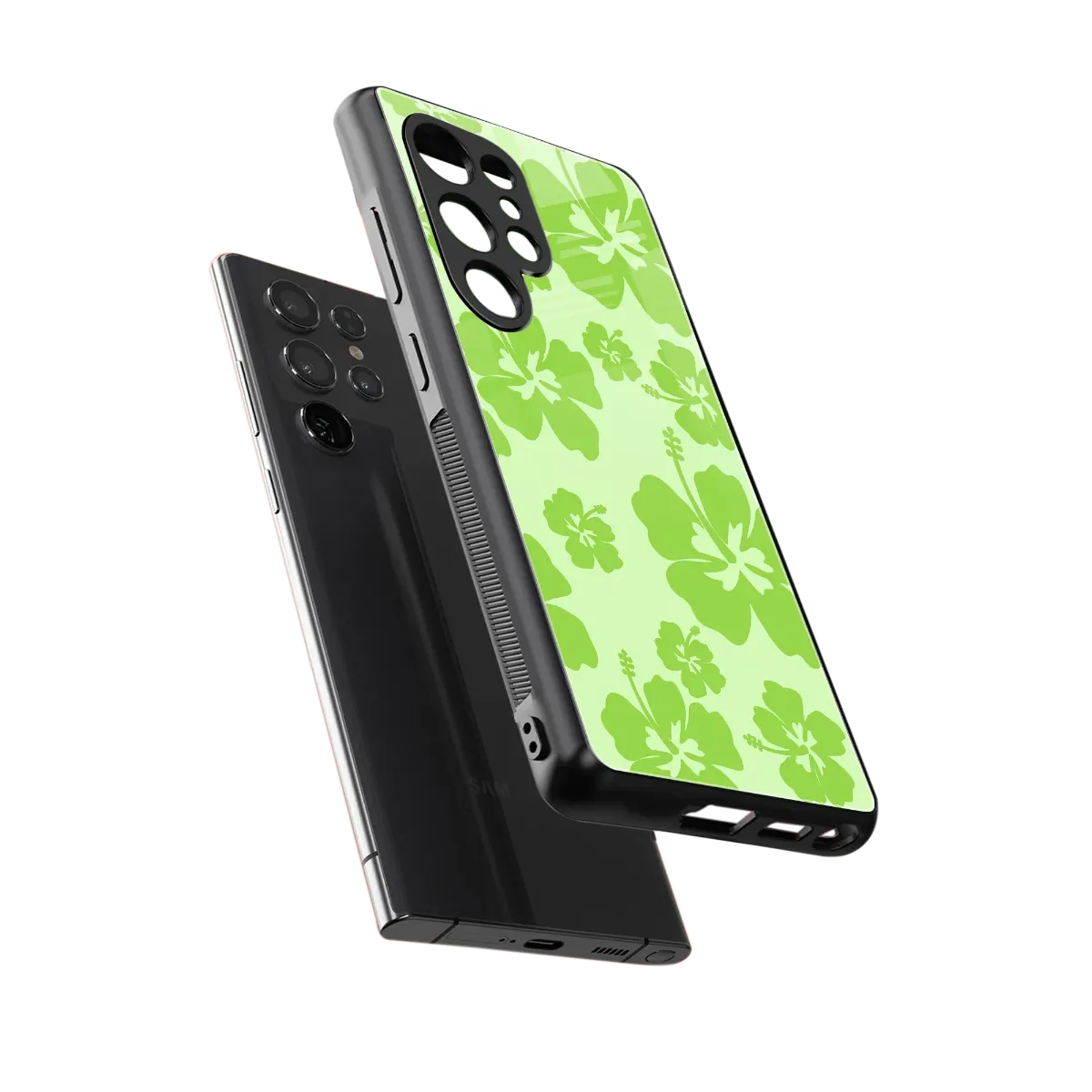 Wildflower Green sleek samsung galaxy s25 ultra cover with tempered glass back and TPU edges