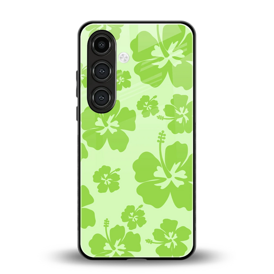 Wildflower Green back phone cover | glass case for samsung galaxy s24