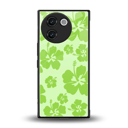 Wildflower Green back phone cover | glass case for vivo v30e