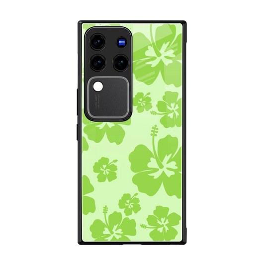Wildflower Green back phone cover | glass case forvivo v30 pro