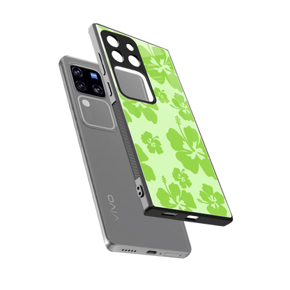 Wildflower Green sleekvivo v30 pro cover with tempered glass back and TPU edges