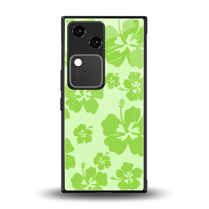 Wildflower Green back phone cover | glass case for vivo v30