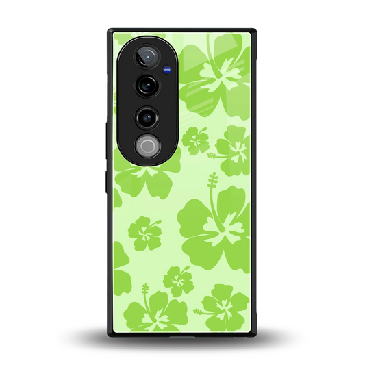 Wildflower Green back phone cover | glass case for vivo v40 pro
