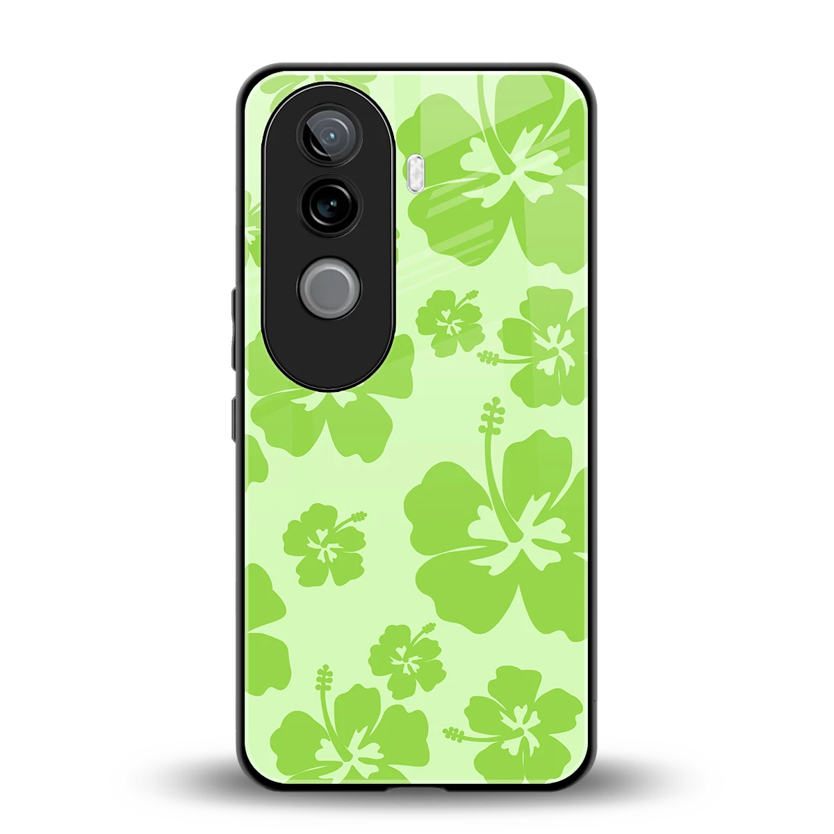 Wildflower Green back phone cover | glass case for vivo v40e