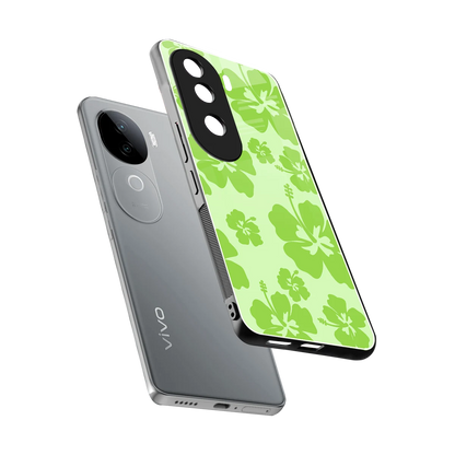 Wildflower Green sleek vivo v40e cover with tempered glass back and TPU edges