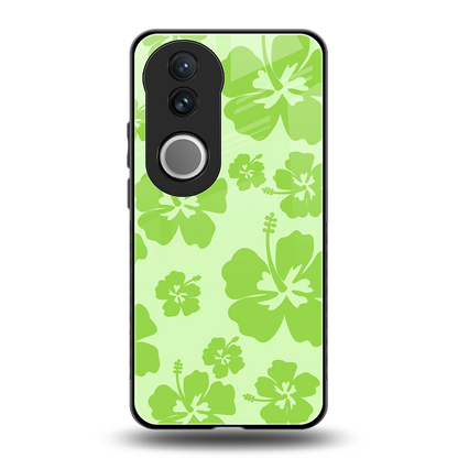 Wildflower Green back phone cover | glass case for vivo v50