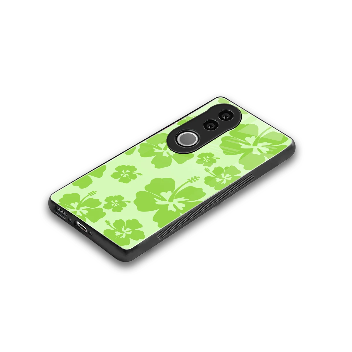Wildflower Green stylish phone case for vivo v50 | glossy glass and slim fit