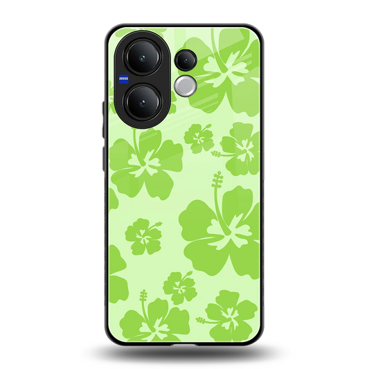 Wildflower Green back phone cover | glass case for vivo v60
