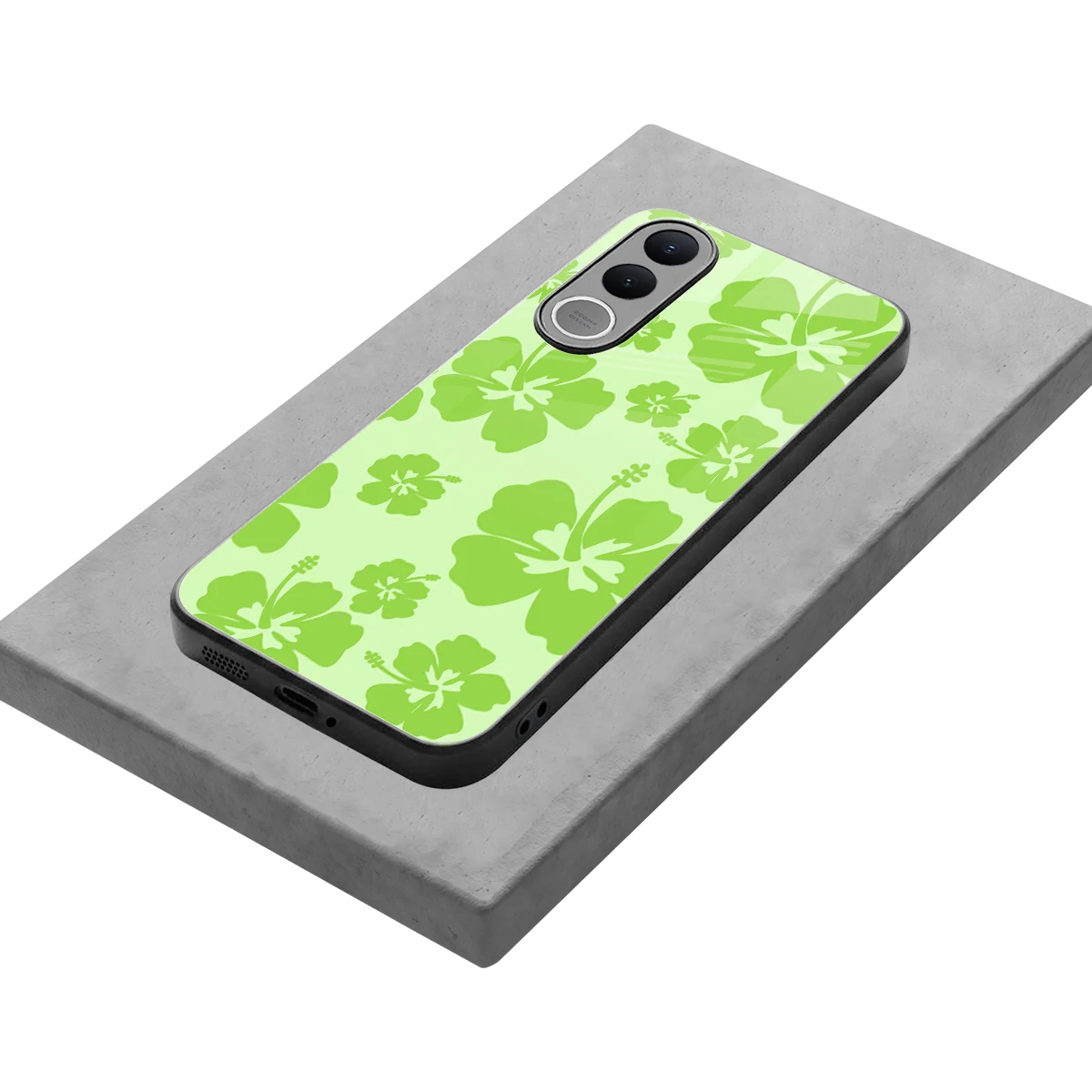 Wildflower Green stylish phone case for vivo v70 fe | glossy glass and slim fit