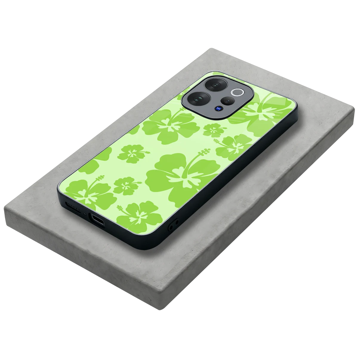Wildflower Green stylish phone case for vivo v70 | glossy glass and slim fit