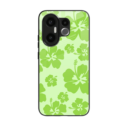 Wildflower Green back phone cover | glass case for vivo x200 fe