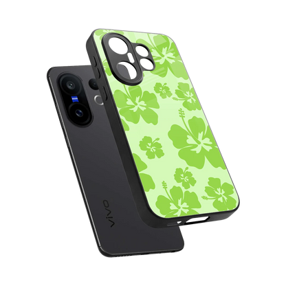 Wildflower Green sleek vivo x200 fe cover with tempered glass back and TPU edges