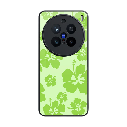 Wildflower Green back phone cover | glass case for vivo x200 pro