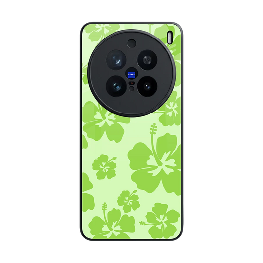 Wildflower Green back phone cover | glass case for vivo x200 pro