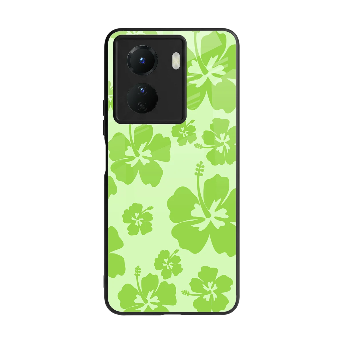 Wildflower Green back phone cover | glass case for vivo y16