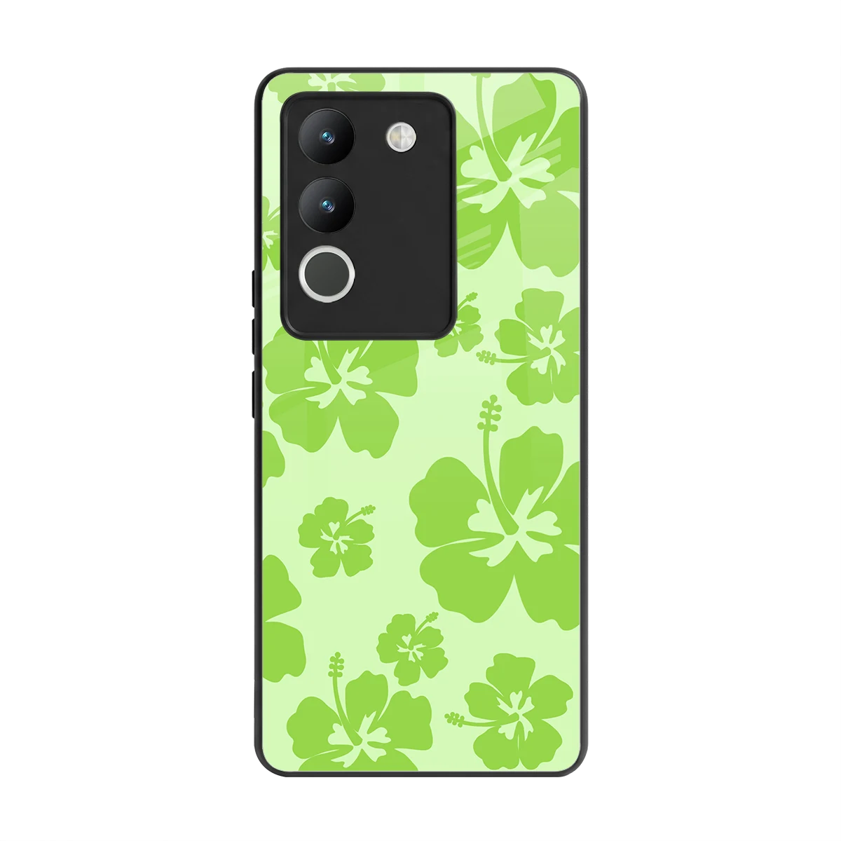 Wildflower Green back phone cover | glass case for vivo y200 5g
