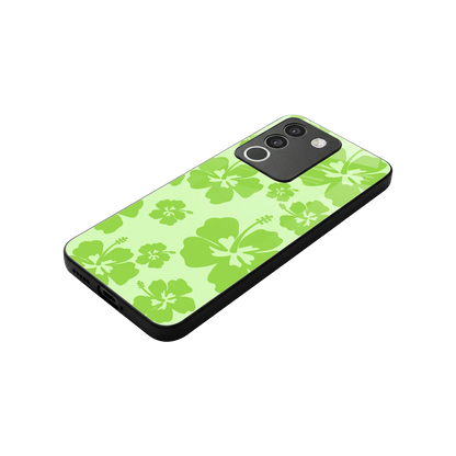 Wildflower Green stylish phone case for vivo y200 5g | glossy glass and slim fit