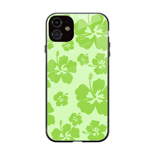 Wildflower Green back phone cover | glass case for iphone 12